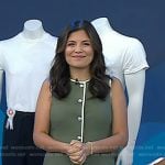 Adrianna’s green contrast trim mini dress on Today