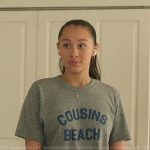 Belly’s grey Cousins Beach print tee on The Summer I Turned Pretty