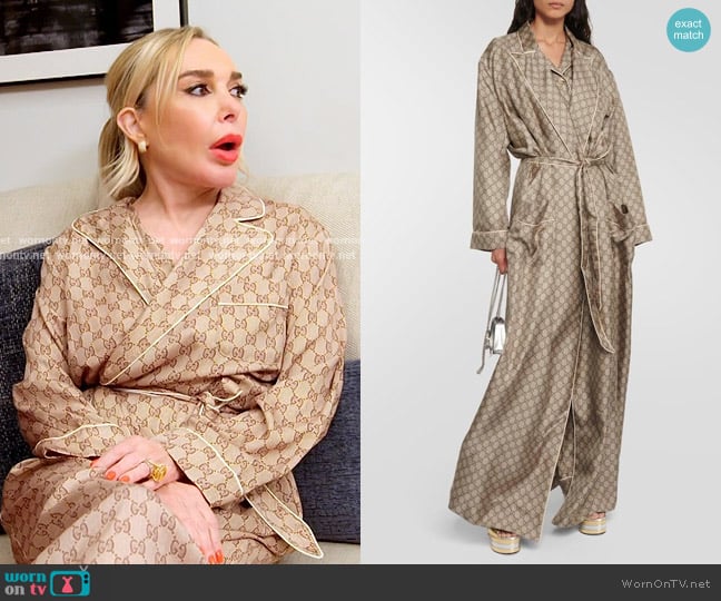 Gucci GG Supreme Silk Wrap Dress worn by Marysol Patton (Marysol Patton) on The Real Housewives of Miami