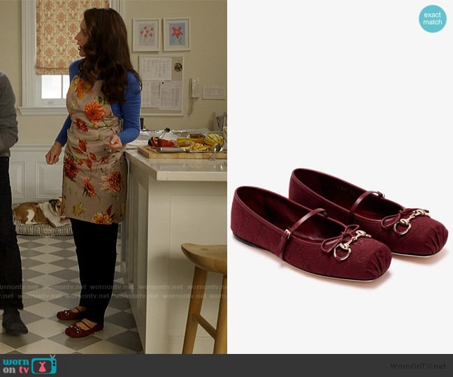 Charlotte’s burgundy flats on And Just Like That