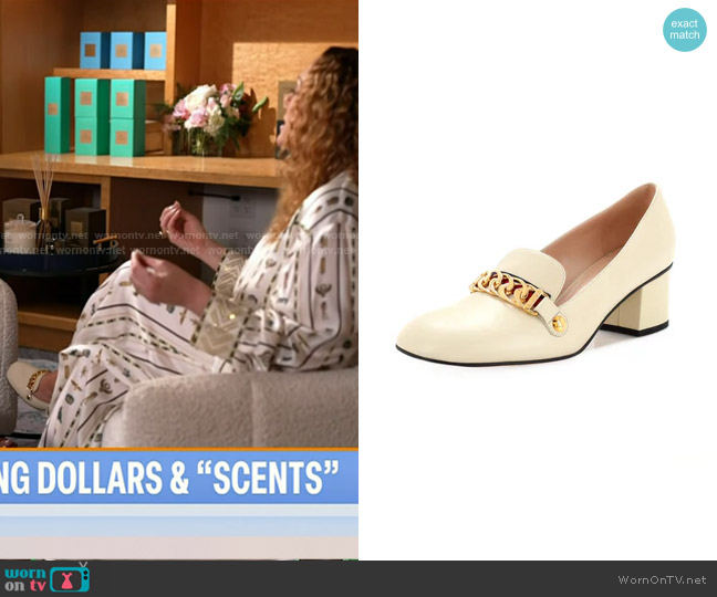 Gucci Sylvie Leather Loafers worn by Nicole Eckels on Today