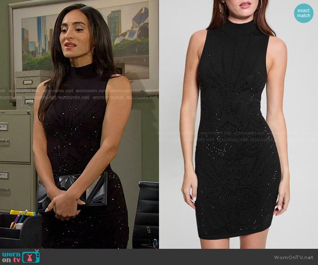 Guess Calista Rhinestone Dress worn by Gabi Hernandez (Cherie Jimenez) on Days of our Lives