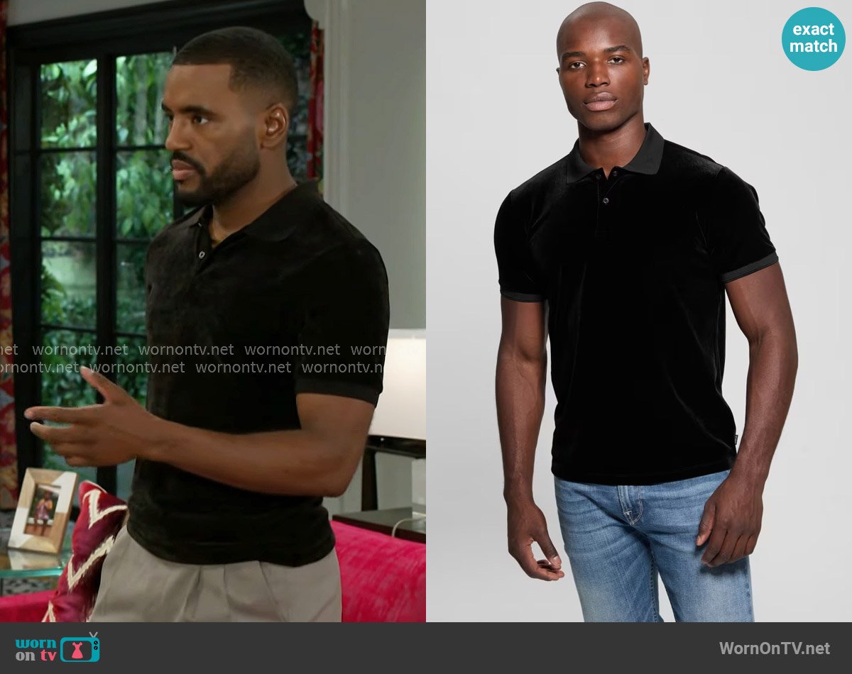 Guess Rio Liquid Velvet Polo worn by Andre Richardson (Sean Freeman) on Beyond the Gates