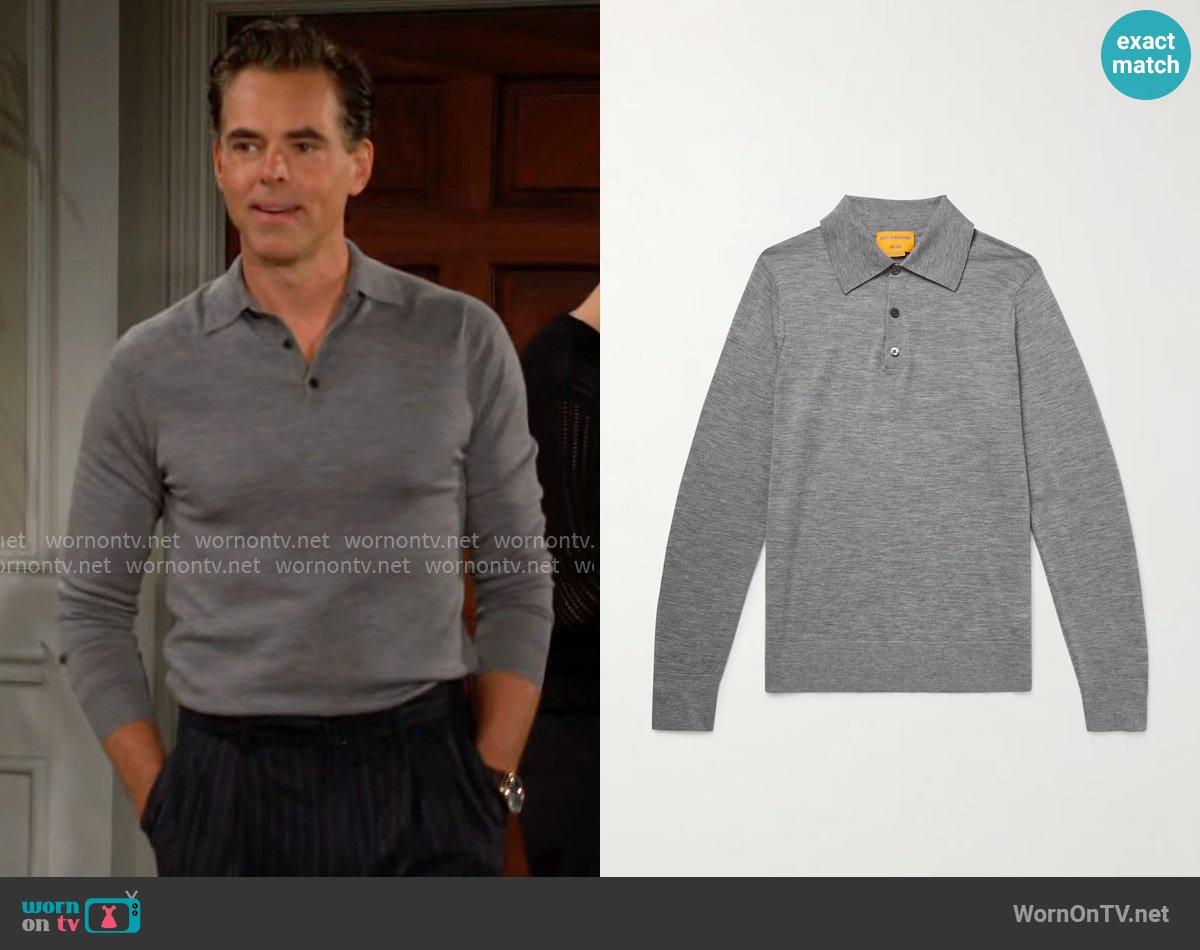 Billy’s grey polo sweater on The Young and the Restless