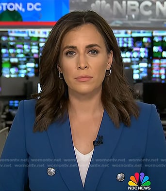 Hallie's blue double breasted blazer on Today