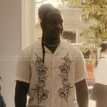 Hannibal’s white floral shirt on The Chi
