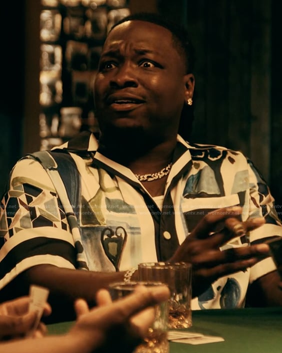 Hanibal’s printed shirt on The Chi
