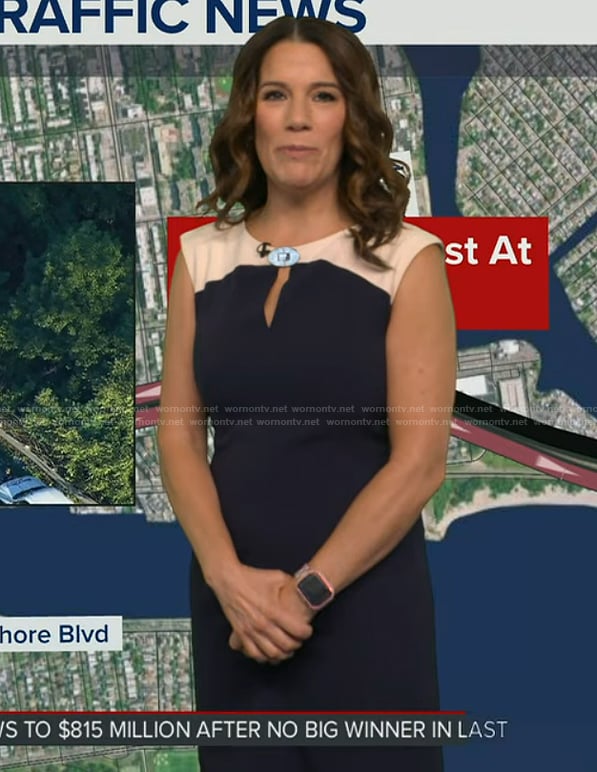Heather's colorblock sheath dress on Good Morning America