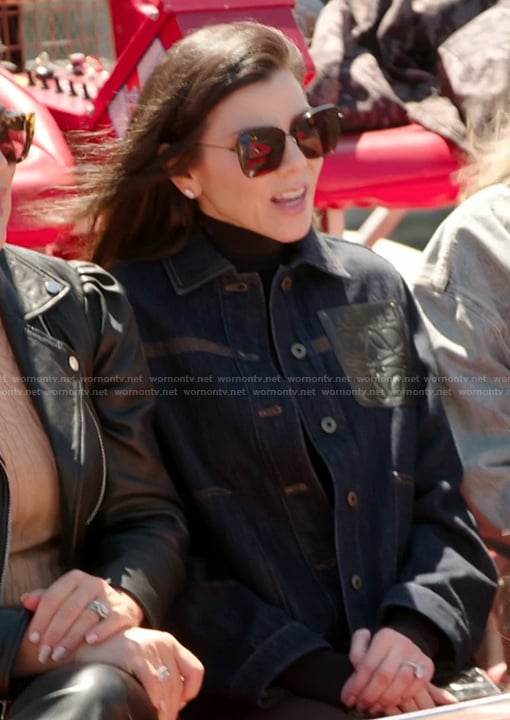 Heather’s denim jacket with patch on The Real Housewives of Orange County