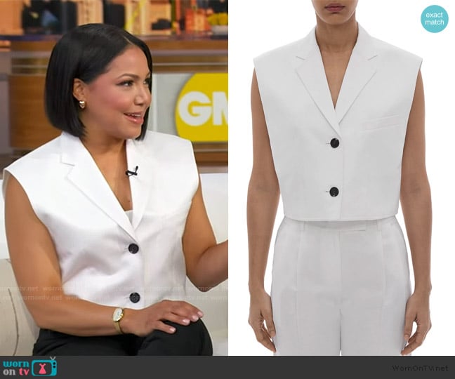 Helmut Lang Cropped Vest worn by Stephanie Ramos on Good Morning America
