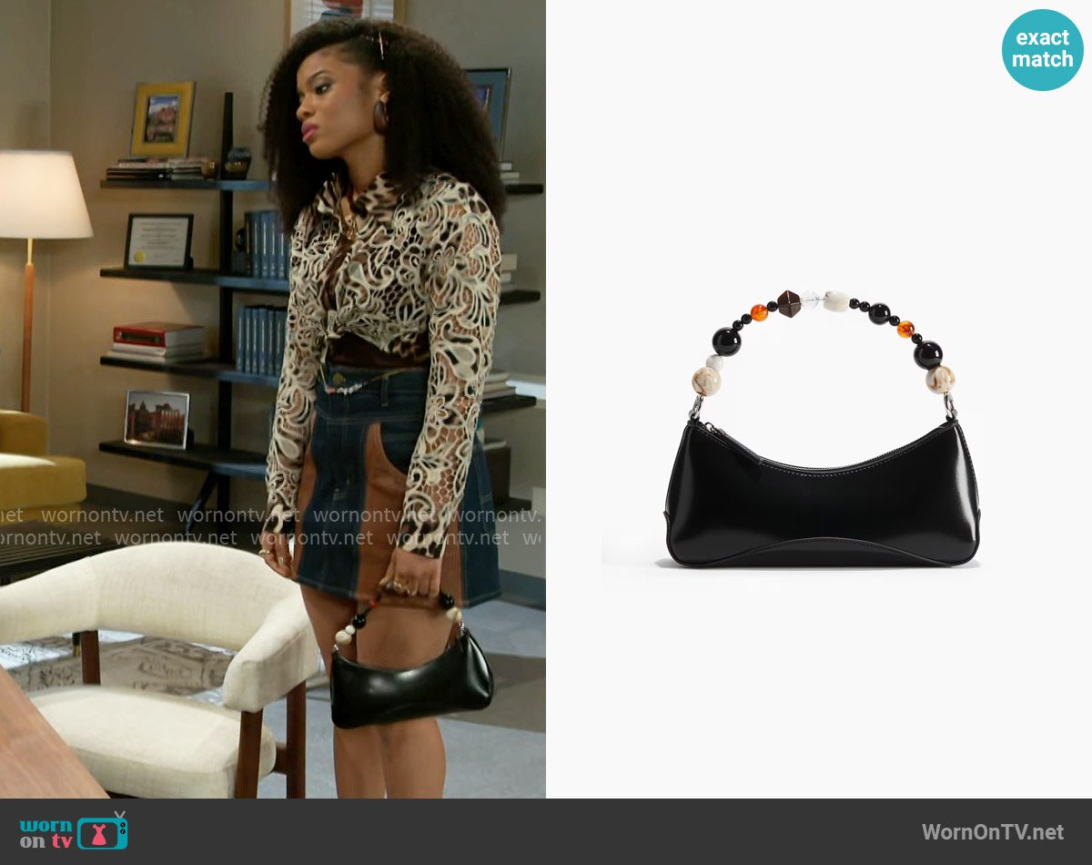 H&M Beaded-Strap Shoulder Bag worn by Eva Thomas (Ambyr Michelle) on Beyond the Gates