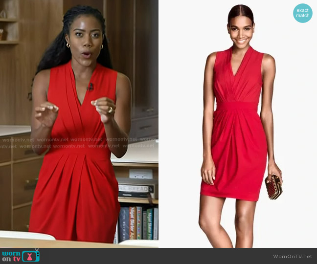H&M Pleated Sleeveless Dress worn by Priscilla Thompson on Today