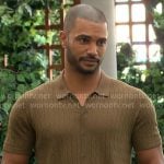 Holden’s olive green chevron knit shirt on The Young and the Restless