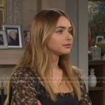 Holly’s black floral sleeve top on Days of our Lives