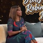 Holly Robinson Peete’s printed mesh midi dress on Access Hollywood