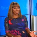 Holly Robinson Peete’s printed mesh midi dress on E! News