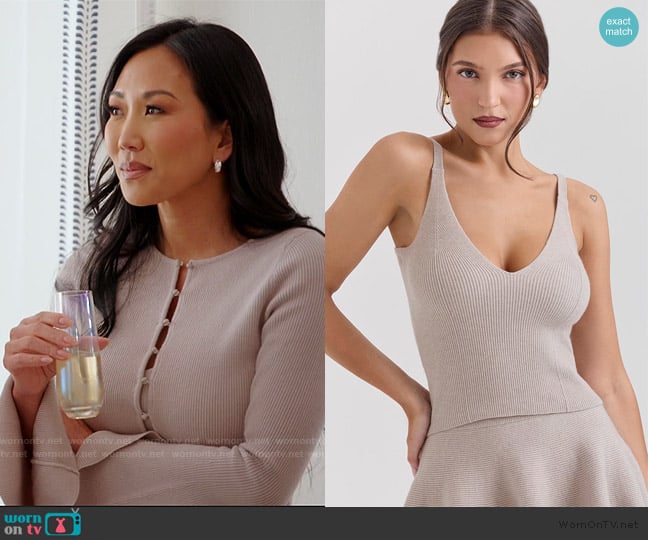 House of CB Leigh Camisole Top worn by Katie Ginella on The Real Housewives of Orange County