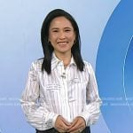 Vicky’s white striped button down shirt and jeans on Today