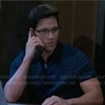 Smitty’s blue geometric zip polo shirt on Beyond the Gates