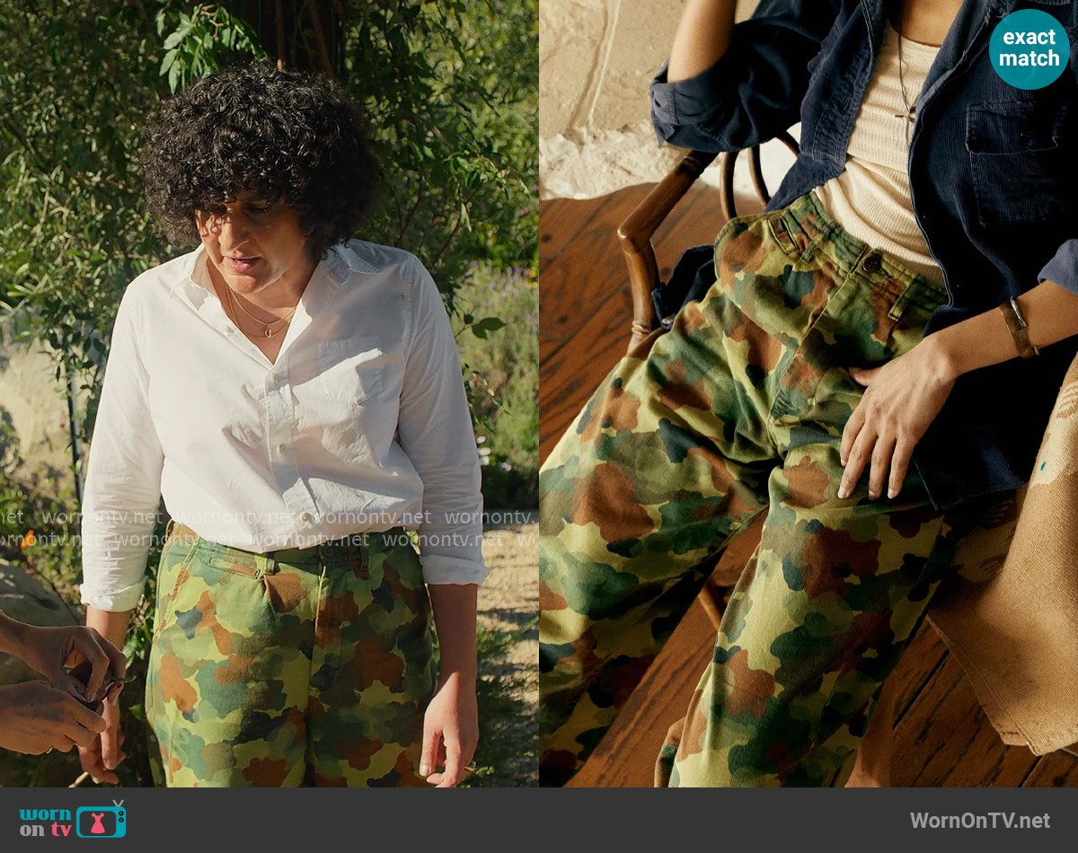 Samin Nosrat’s camo pants on With Love Meghan