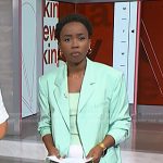Zinhle’s mint green layered blazer on NBC News Daily