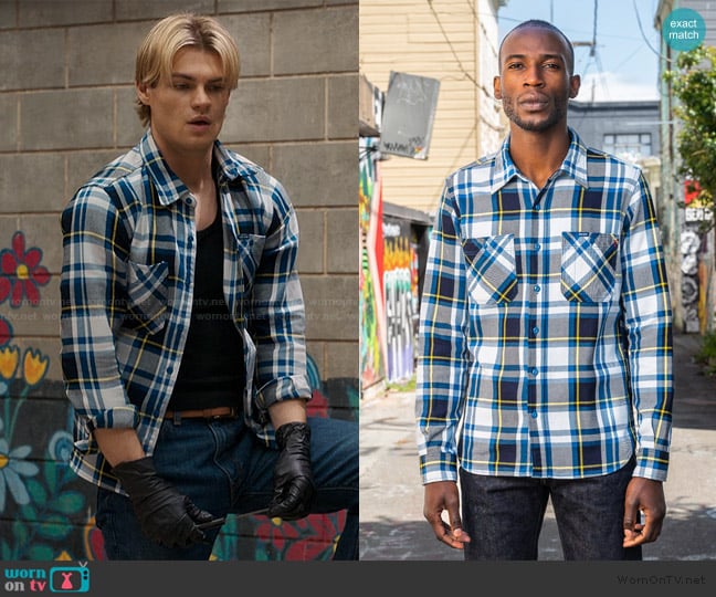 Iron Heart Selvedge American Check Work Shirt worn by Cole Walter (Noah LaLonde) on My Life with the Walter Boys