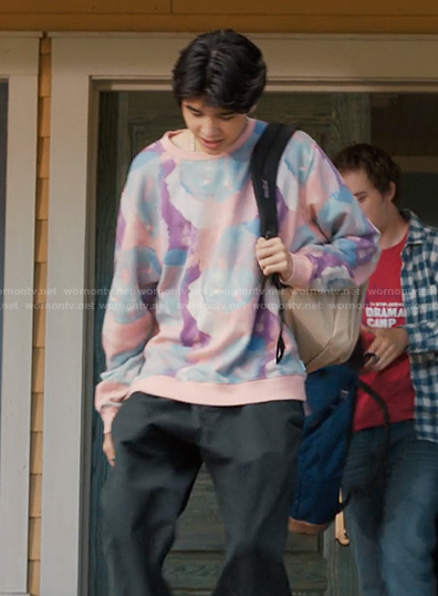 Isaac’s camo print sweatshirt on My Life with the Walter Boys