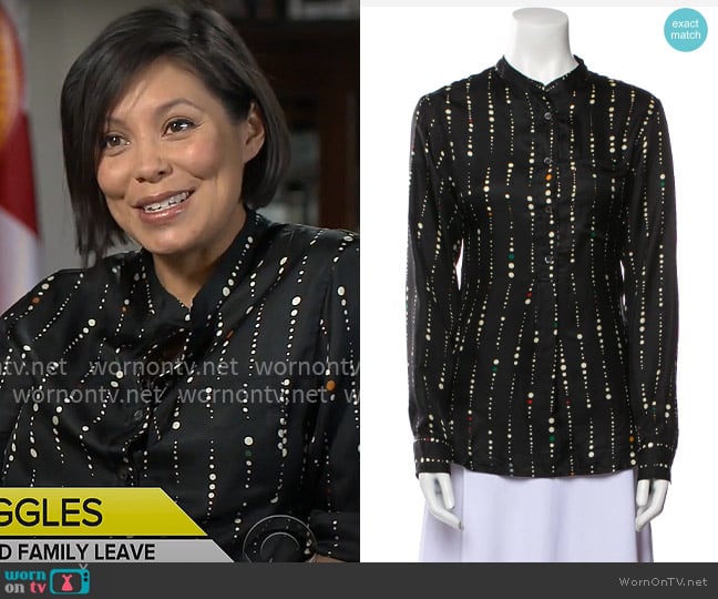 Isabel Marant Gemma Shirt worn by Alex Wagner on CBS Mornings