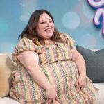 Chrissy Metz’s printed short sleeve dress on Access Hollywood