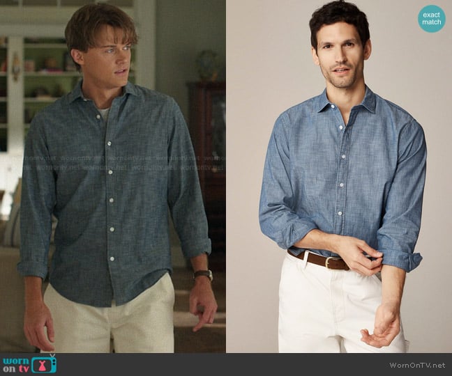 J. Crew Bowery Wrinkle-free Dress Shirt with spread collar worn by Conrad (Christopher Briney) on The Summer I Turned Pretty