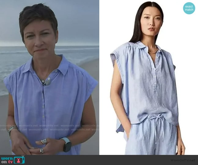 J. Crew Capitaine Shirt in Baird McNutt Irish Linen worn by Stephanie Gosk on Today