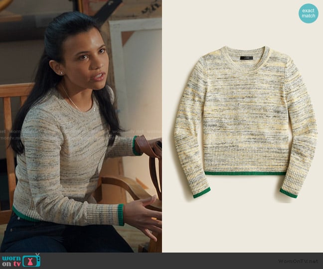 J. Crew Space-dyed crewneck sweater worn by Jackie Howard (Nikki Rodriguez) on My Life with the Walter Boys