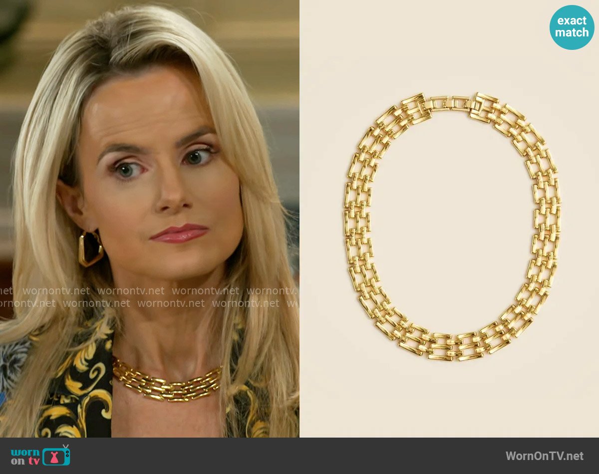 J. Crew Watchband chain necklace worn by Vanessa McBride (Lauren Buglioli) on Beyond the Gates
