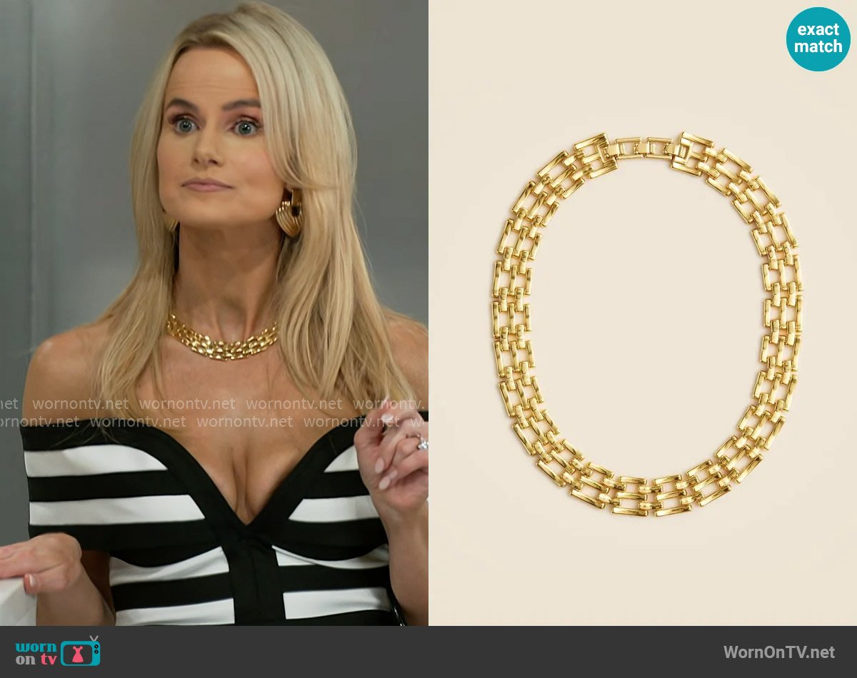 J. Crew Watchband chain necklace worn by Vanessa McBride (Lauren Buglioli) on Beyond the Gates