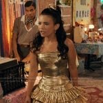 Jackie’s gold metallic ruffle dress on My Life with the Walter Boys