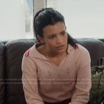 Jackie’s pink knit sweater on My Life with the Walter Boys