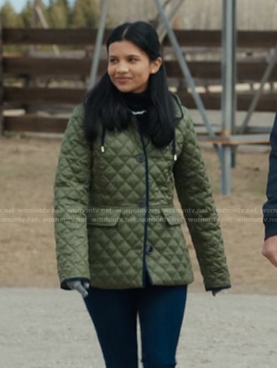 Jackie’s green quilted jacket on My Life with the Walter Boys