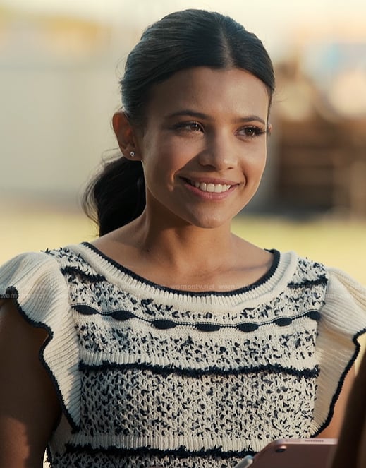 Jackie's ruffle knit top on My Life with the Walter Boys