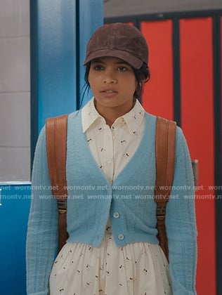 Jackie's white bee print dress on My Life with the Walter Boys