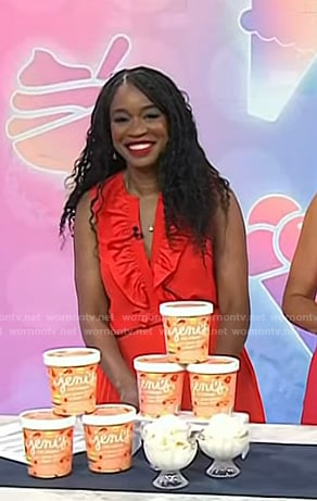 Jamila Robinson’s red ruffle top on Today