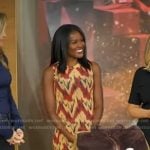 Janai’s beige and red print dress on Good Morning America