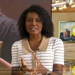 Janai’s white stripe knit top on Good Morning America