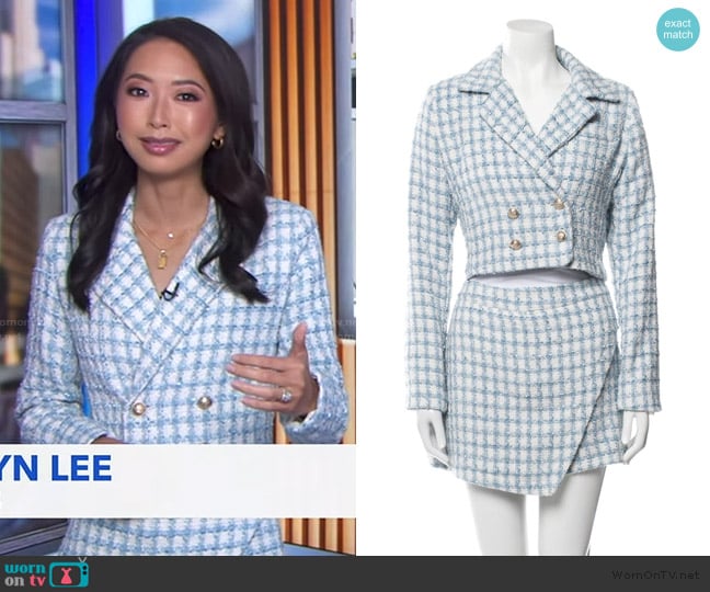 Jason Wu Plaid Print Short Set worn by Jaclyn Lee on Good Morning America