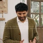 Jay Shetty’s green cardigan on With Love Meghan