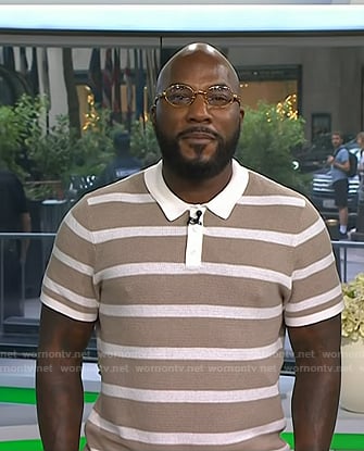 Jeezy’s striped polo on Today