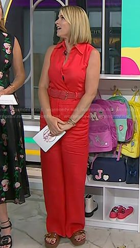 Jenna's brown leather platform sandals on Today