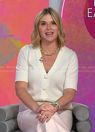 Jenna's ivory short sleeve cardigan on Today