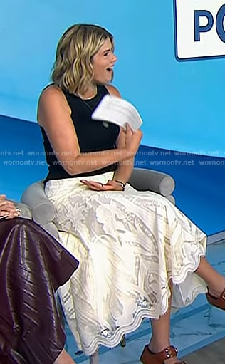 Jenna’s white lace midi skirt on Today