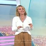 Jenna’s white ribbed top and brown wide-leg pants on Today