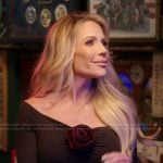 Jennifer’s black floral off shoulder top on The Real Housewives of Orange County